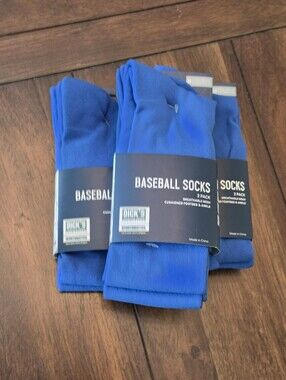 Dick’s Sporting Goods Baseball Socks 2 Pack Royal Blue Youth Shoe Size 4-8 New 3